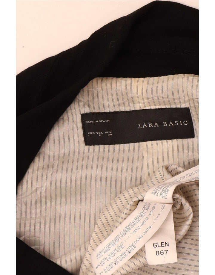 Zara Γυναικείο Μπουφάν 1 Κουμπί Blazer UK 16 Μεγάλη μαύρη βισκόζη