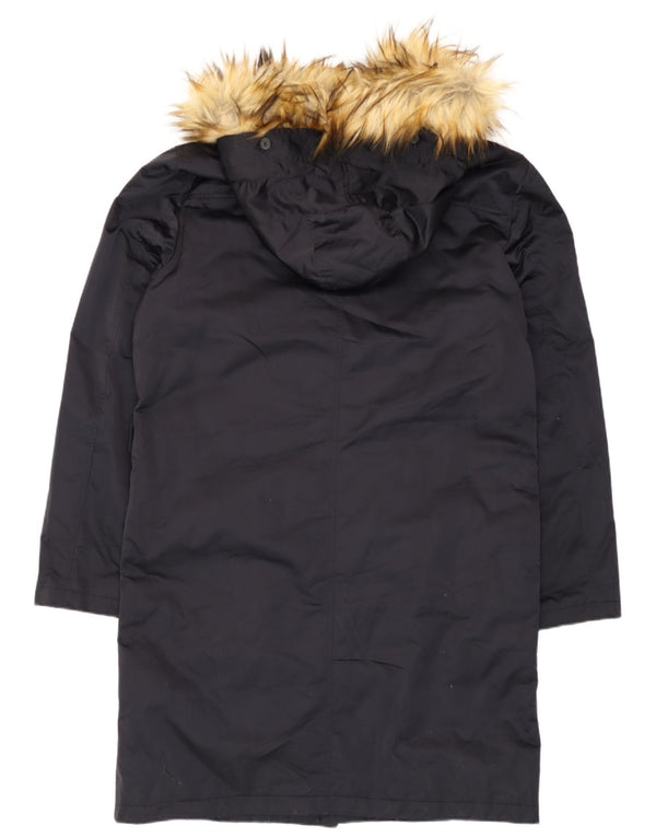 Zara Ανδρικό μπουφάν Parka με κουκούλα UK 40 Large Black Polyester