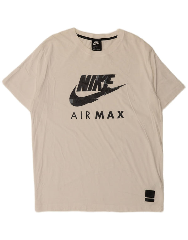 Ανδρικό γραφικό μπλουζάκι Nike XL λευκό βαμβακερό