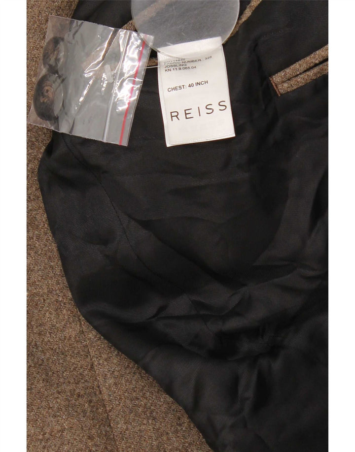 Reiss Ανδρικό σακάκι blazer 40 κουμπιών UK 40 μεγάλο καφέ μαλλί