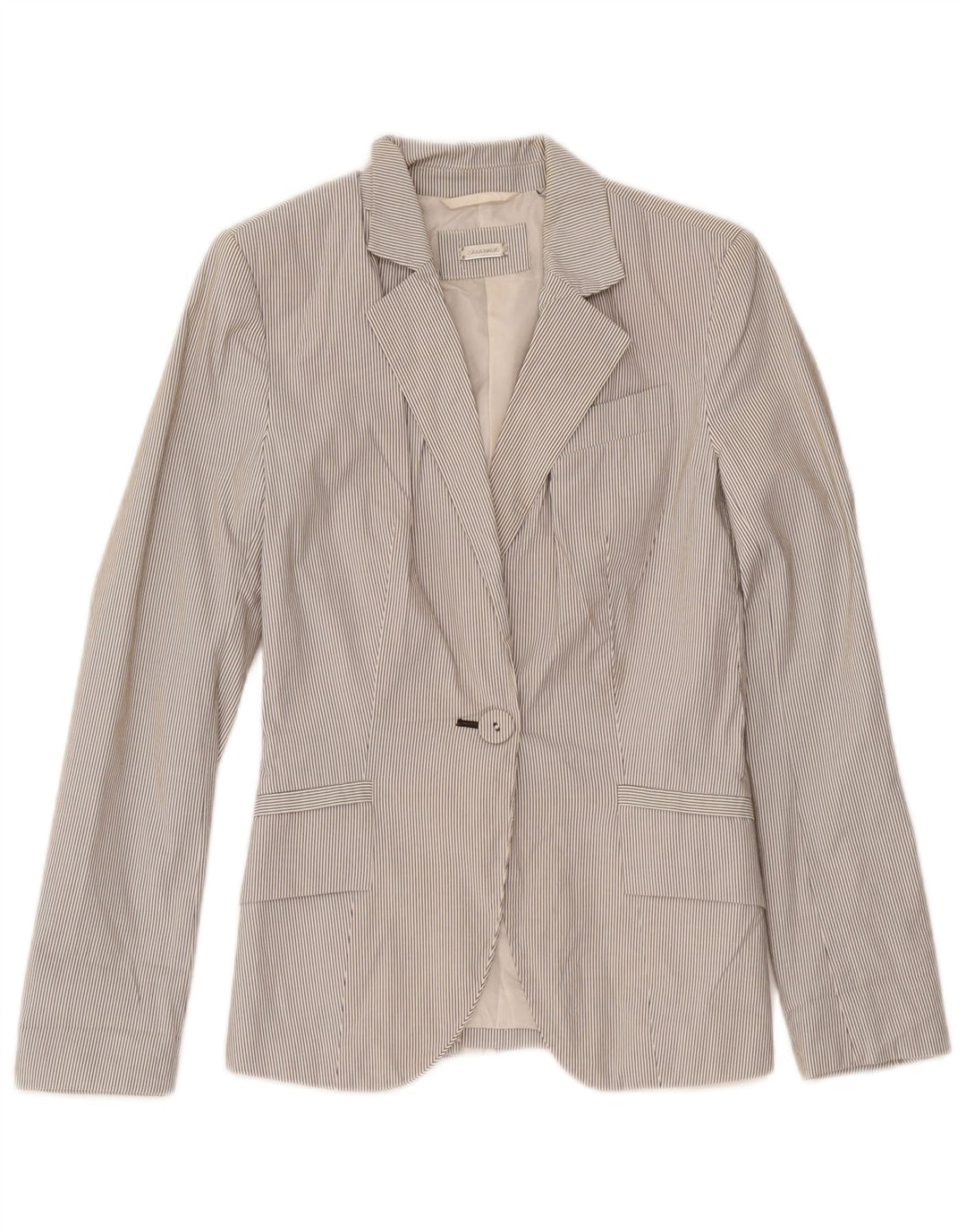 Zara Γυναικείο Μπουφάν 1 Κουμπί Blazer UK 4 XS Λευκός Πολυεστέρας