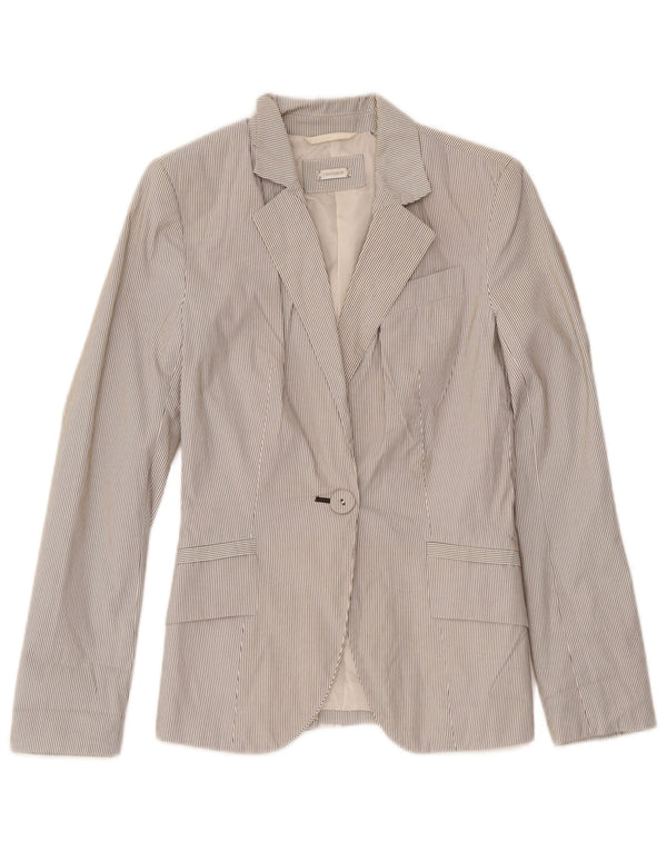 Zara Γυναικείο Μπουφάν 1 Κουμπί Blazer UK 4 XS Λευκός Πολυεστέρας