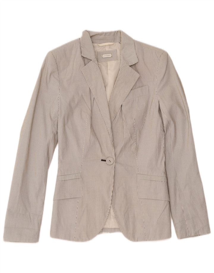 Zara Γυναικείο Μπουφάν 1 Κουμπί Blazer UK 4 XS Λευκός Πολυεστέρας