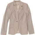 Zara Γυναικείο Μπουφάν 1 Κουμπί Blazer UK 4 XS Λευκός Πολυεστέρας
