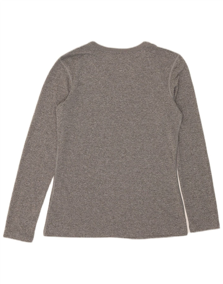 NIKE Γυναικεία Dri Fit Μακρυμάνικο UK 10 Small Grey Flecked Polyester