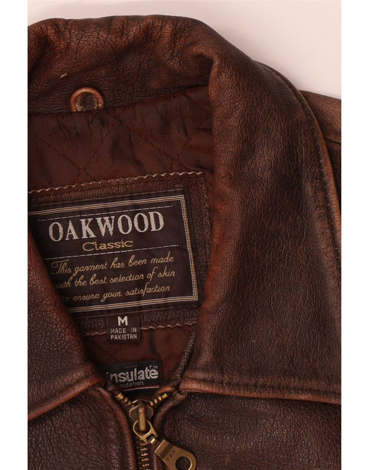 Oakwood Ανδρικό Δερμάτινο Μπουφάν UK 38 Μεσαίο Καφέ