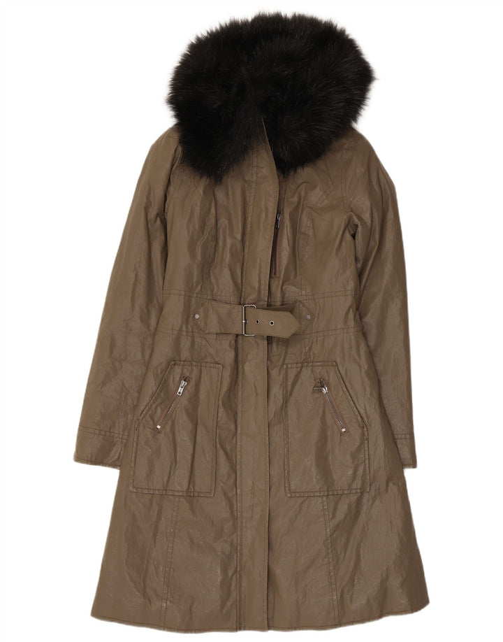Dkny Γυναικείο Πανωφόρι UK 6 XS Khaki Ramie