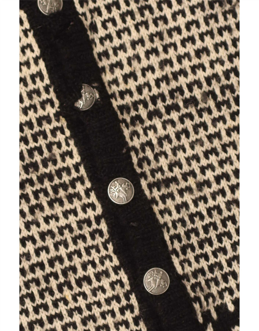 Vintage ανδρικό πουλόβερ ζακέτα XL Black Fair Isle