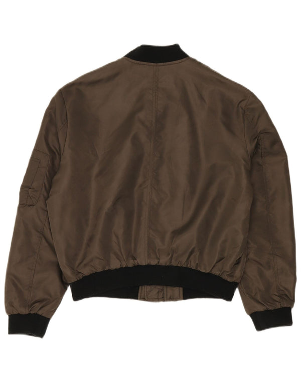 ZARA Γυναικείο μπουφάν μπουφάν UK 14 Medium Khaki Colourblock