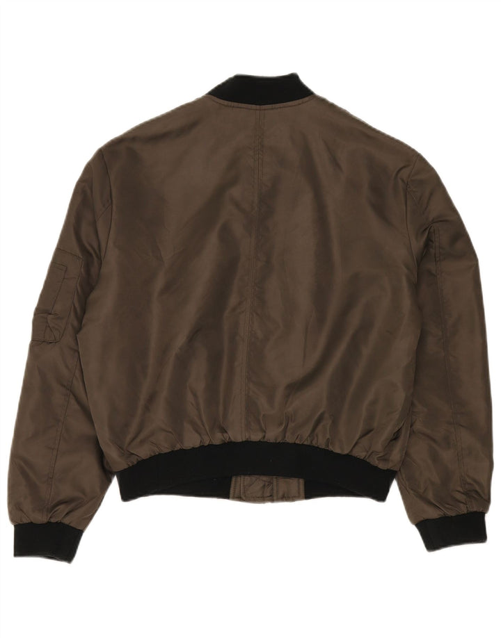 ZARA Γυναικείο μπουφάν μπουφάν UK 14 Medium Khaki Colourblock