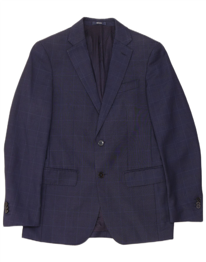 BOGGI Ανδρικό μπουφάν Milano με 2 κουμπιά σακάκι IT 44 XS Navy Blue Check Wool