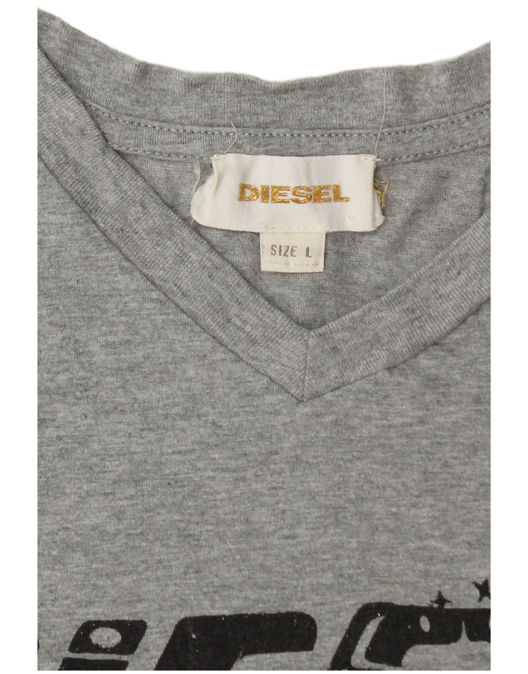 Γυναικείο γραφικό μπλουζάκι DIESEL Top UK 14 Large Grey