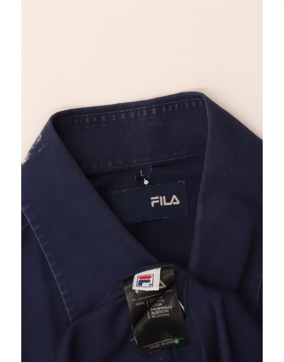Fila Ανδρικό κοντομάνικο πουκάμισο μεγάλο μπλε ναυτικό βαμβακερό