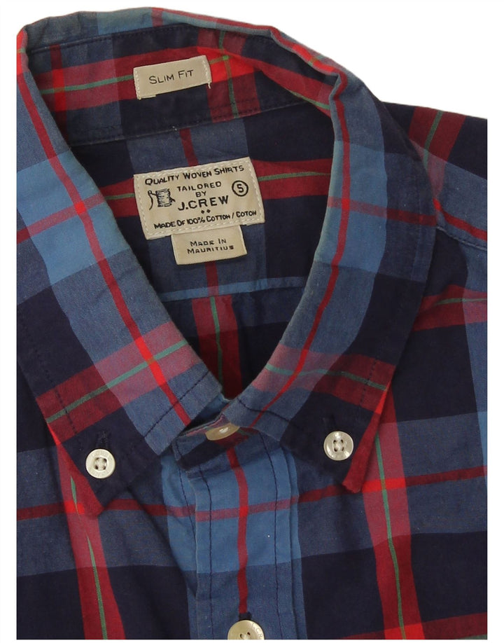 Ανδρικό πουκάμισο J. Crew Slim Fit Small Navy Blue Check Cotton