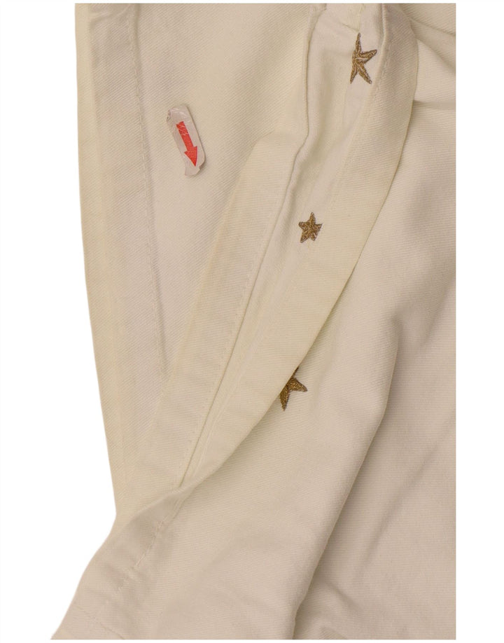 Vintage γυναικείο τζιν σορτς IT 42 Medium W30 Λευκό γεωμετρικό βαμβακερό