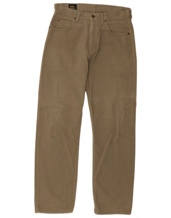 Lee Mens Portland Straight Casual Παντελόνι W30 L30 Χακί Βαμβακερό