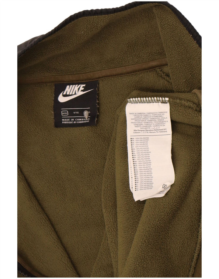 Ανδρικό φερμουάρ Nike με φερμουάρ Fleece Jumper 2XL Khaki Colorblock Polyester