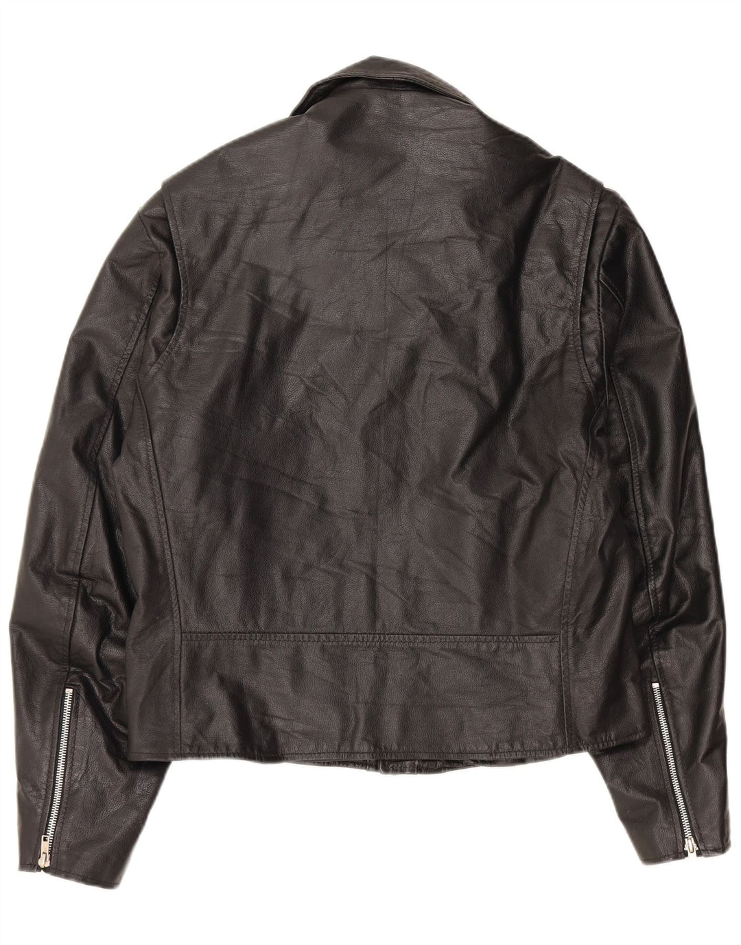 VINTAGE Γυναικείο Biker Jacket UK 10 Small Black Leather