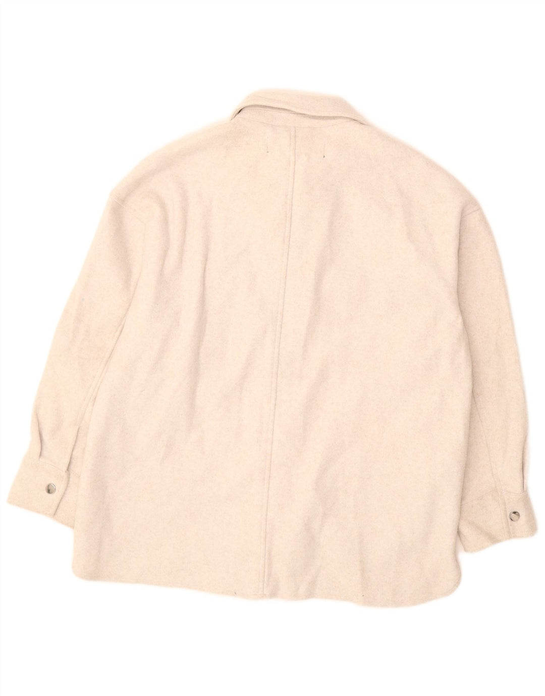 Zara Γυναικείο πουκάμισο Oversized UK 10 Small Off White Polyester