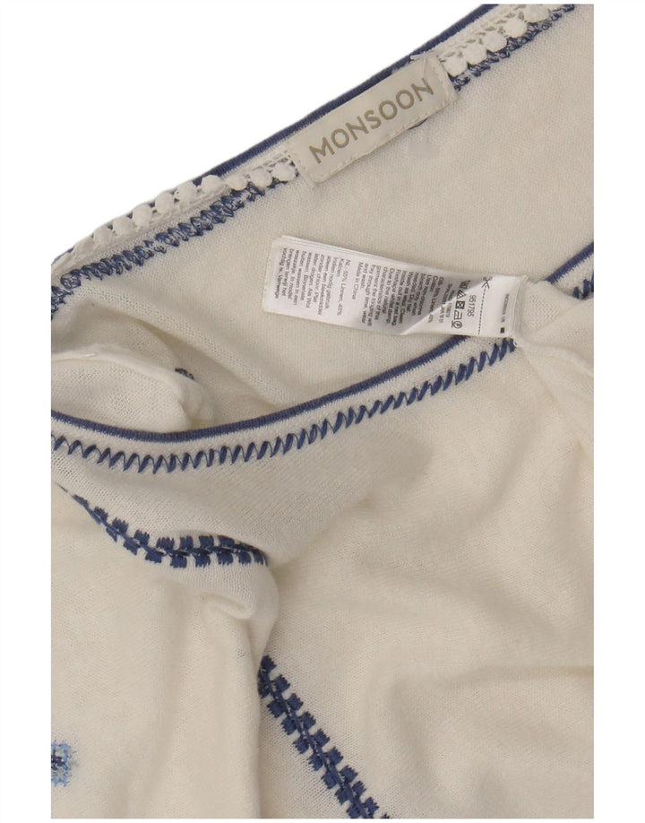 Γυναικεία μπλούζα MONSOON Top UK 16 Large Off White Floral Λευκά είδη