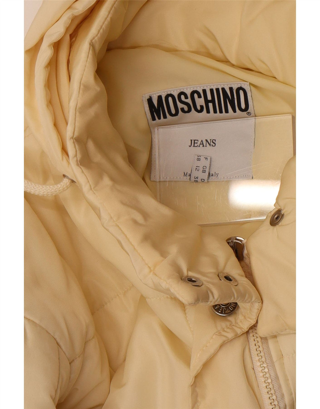 Moschino Γυναικείο παλτό με κουκούλα UK 12 Medium Off White Polyester