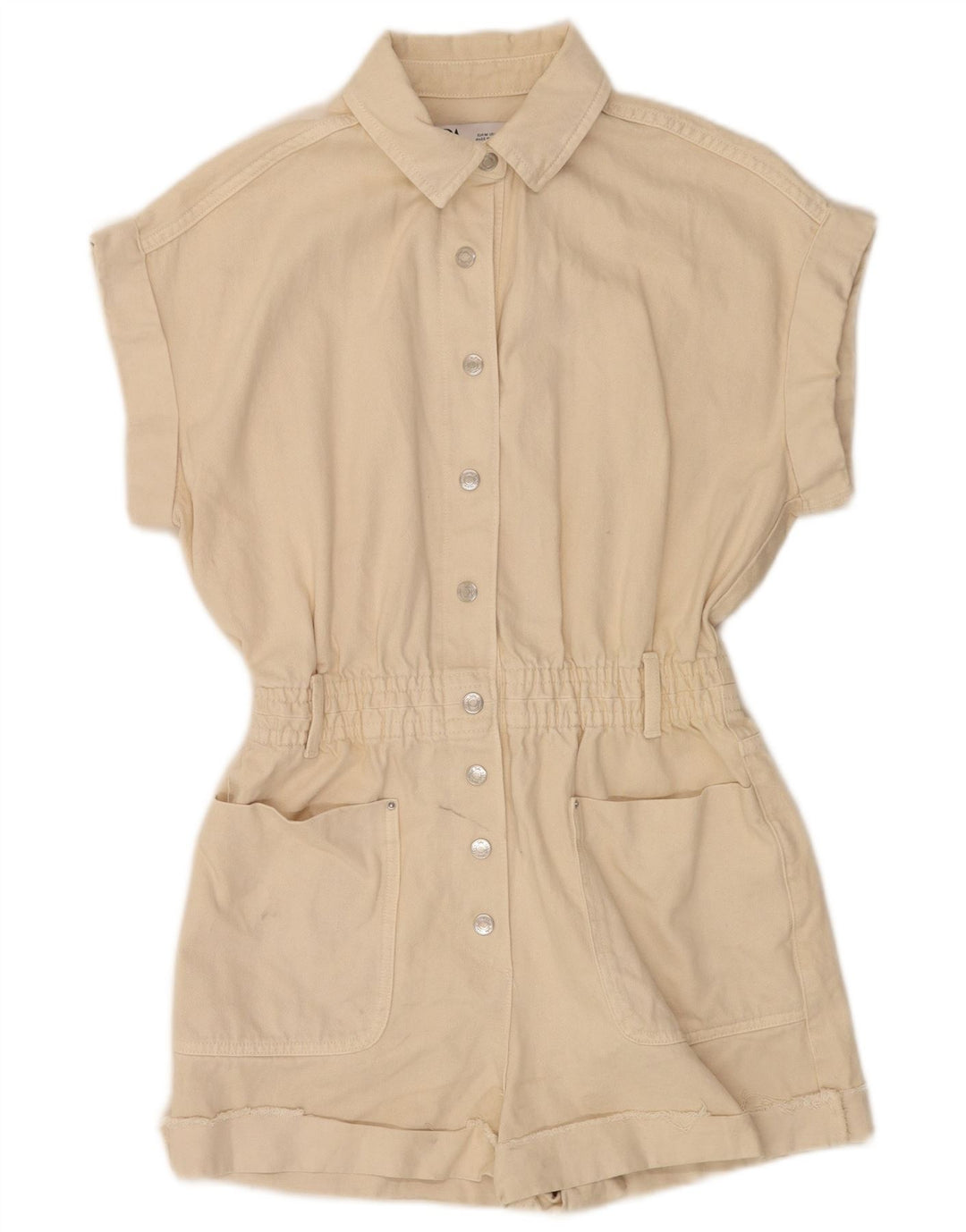 Zara Γυναικείο Τζιν Playsuit UK 14 Medium Beige