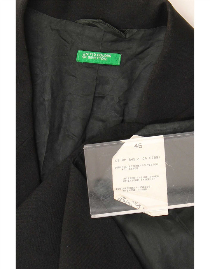 Benetton Γυναικείο Μπουφάν Blazer IT 46 Μεγάλο Μαύρο Πολυεστέρα