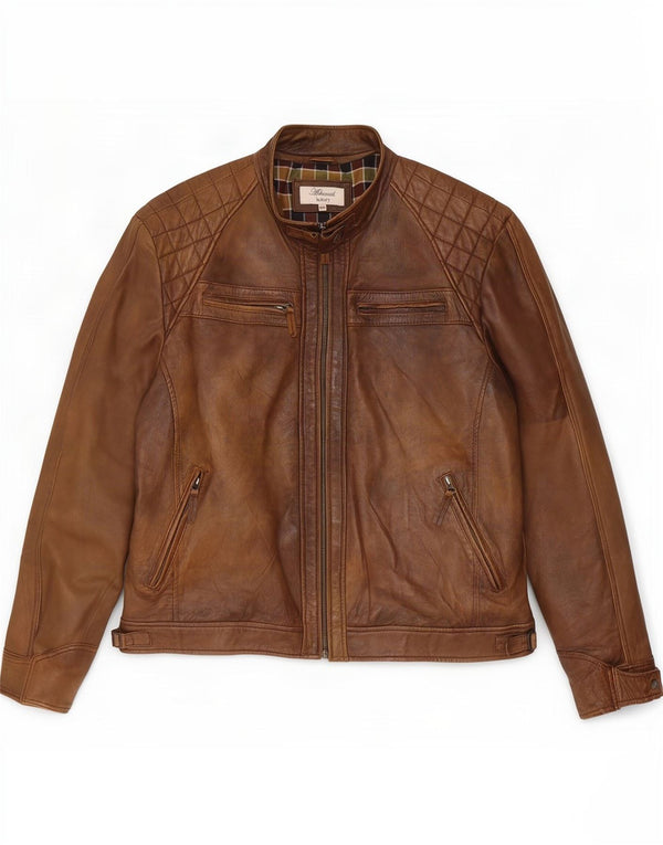 Ashwood Ανδρικό Δερμάτινο Μπουφάν UK 48 4XL Καφέ