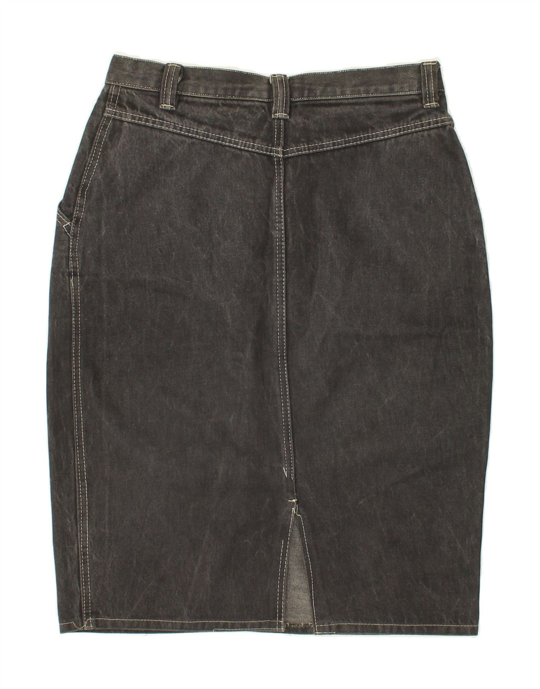 VINTAGE Womens Denim Skirt W30 Medium Grey Cotton Vintage Vintage and Second-Hand Vintage from Messina Hembry 