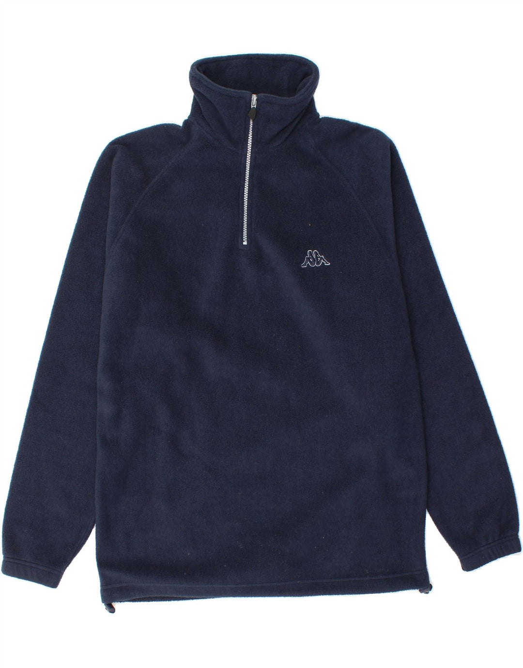 KAPPA Mens Zip Neck Fleece Jumper Medium Navy Blue Polyester Vintage Kappa and Second-Hand Kappa from Messina Hembry 