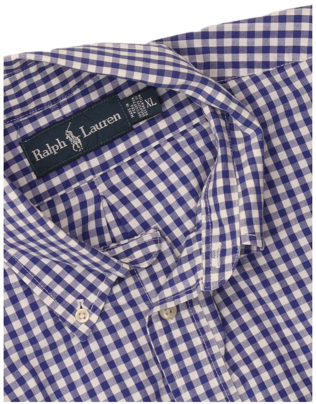 Ανδρικό πουκάμισο Ralph Lauren XL Blue Gingham Cotton