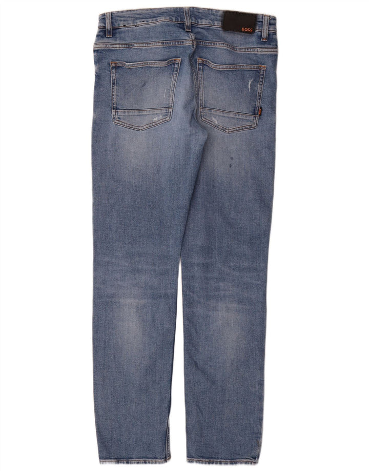 Ανδρικό τζιν Hugo Boss Distressed Slim W32 L32 Μπλε βαμβακερό