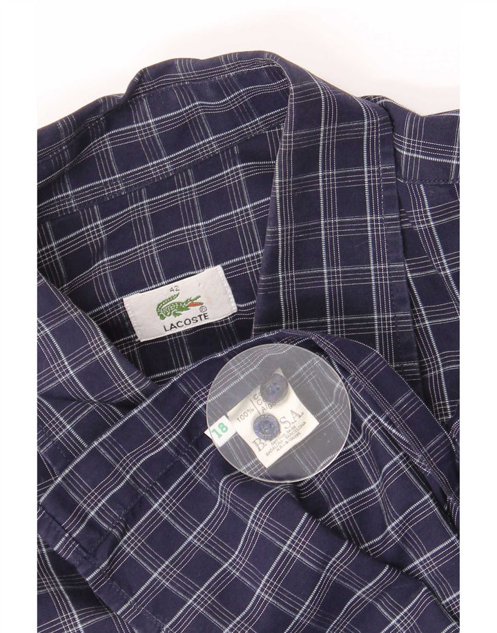 Ανδρικό πουκάμισο Lacoste νούμερο 42 Large Navy Blue Check Cotton