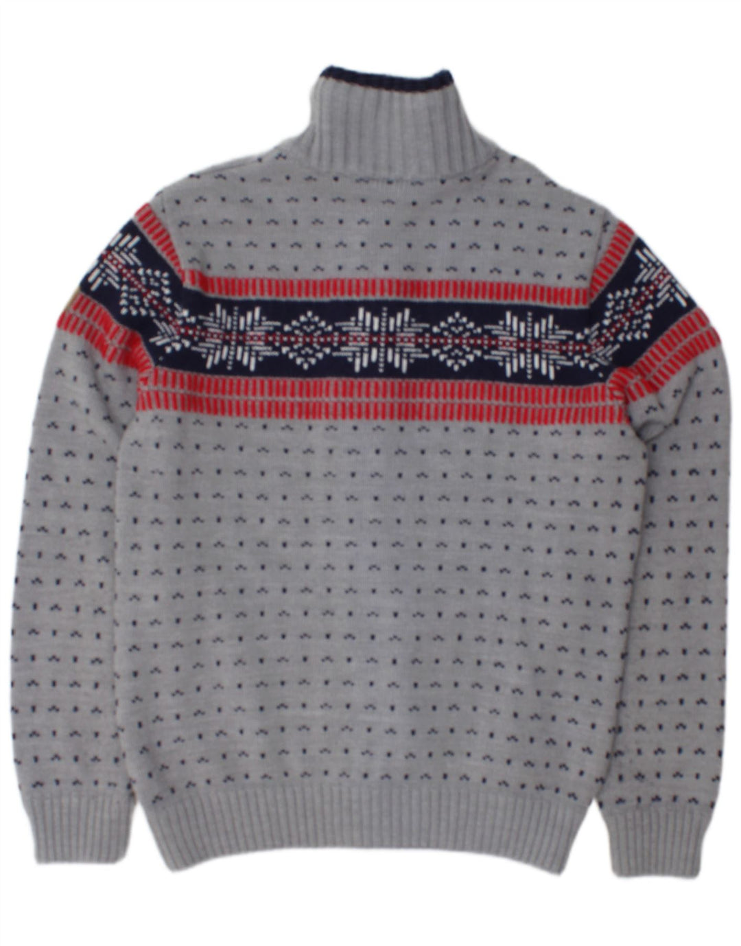 CMP Ανδρικό πουλόβερ ζακέτα με φερμουάρ IT 50 Medium Grey Fair Isle Acrylic