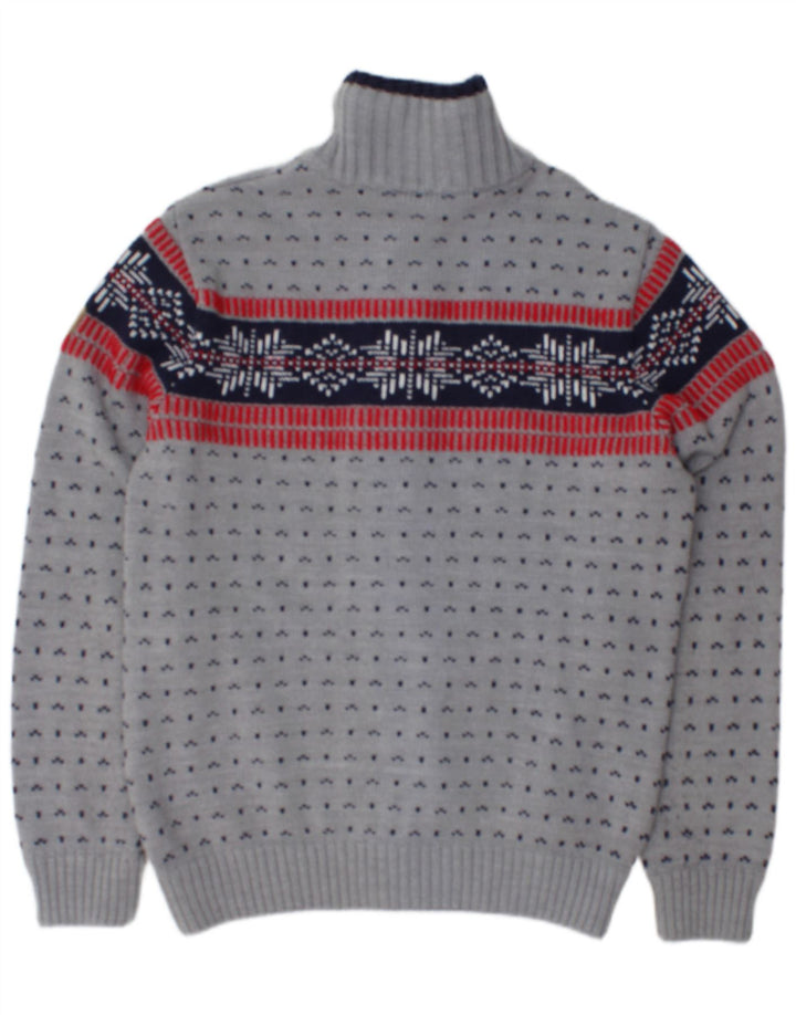 CMP Ανδρικό πουλόβερ ζακέτα με φερμουάρ IT 50 Medium Grey Fair Isle Acrylic