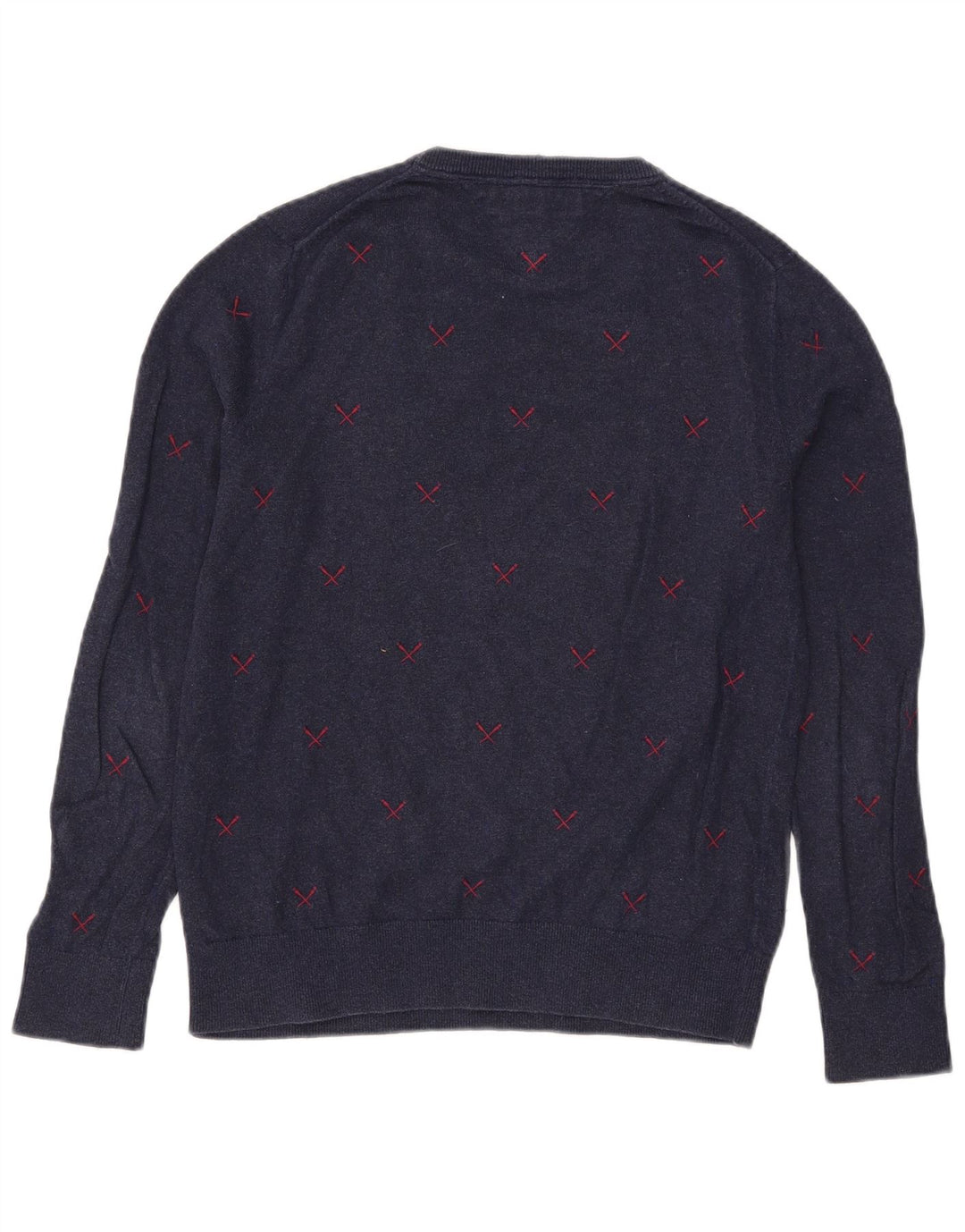 Tommy Hilfiger Ανδρικό πουλόβερ με λαιμόκοψη με λαιμόκοψη μικρό ναυτικό πολυεστέρα