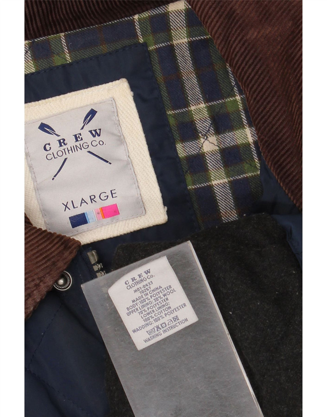 Ανδρικό καπιτονέ μπουφάν Crew Clothing UK 42 XL Navy Blue Polyester