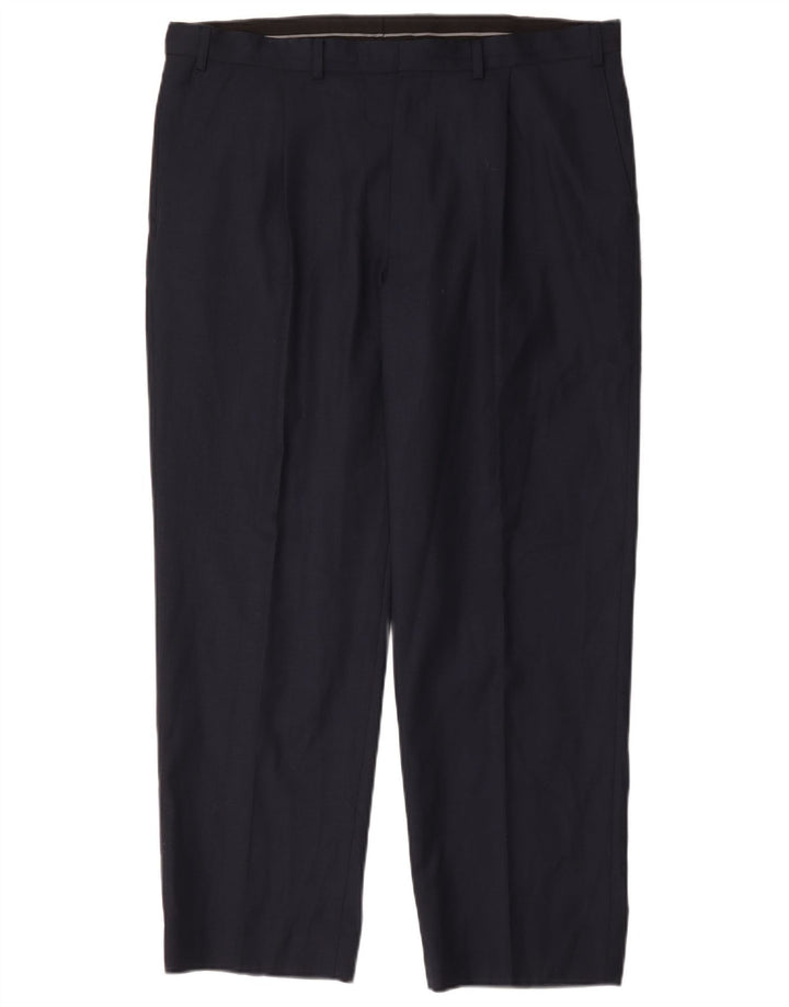 Ανδρικό παντελόνι Chino Marks & Spencer W38 L29 Navy Blue Wool