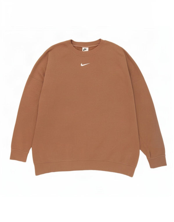 Γυναικείο φούτερ μεγάλου μεγέθους Nike Jumper UK 16 μεγάλο καφέ βαμβακερό
