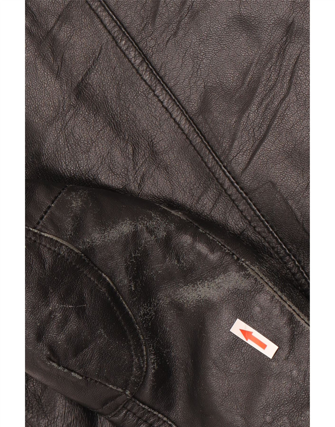 Vintage Γυναικείο Crop Leather Biker Jacket UK 10 Small Black Leather