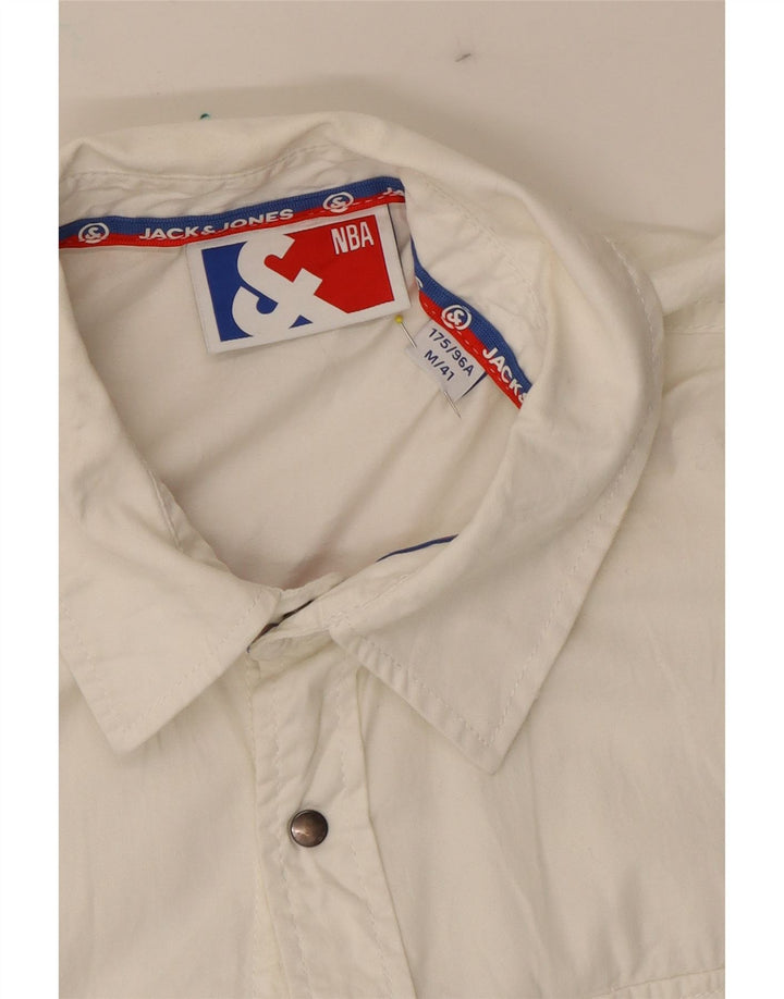 JACK & JONES Mens Graphic Shirt Size 41 Medium Off White Tie Dye Vintage Jack & Jones and Second-Hand Jack & Jones from Messina Hembry 