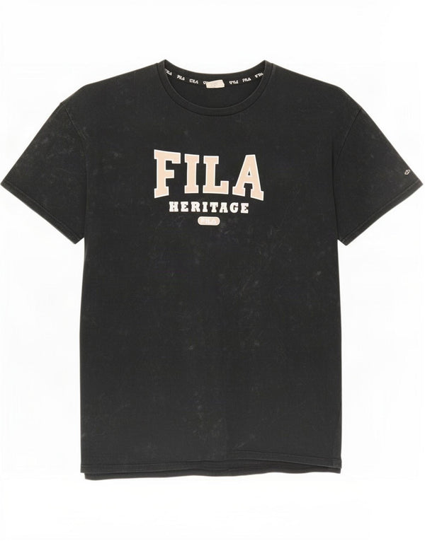 Fila Γυναικείο Γραφικό μπλουζάκι μεγάλου μεγέθους φόρεμα UK 18 XL Black Tie Dye