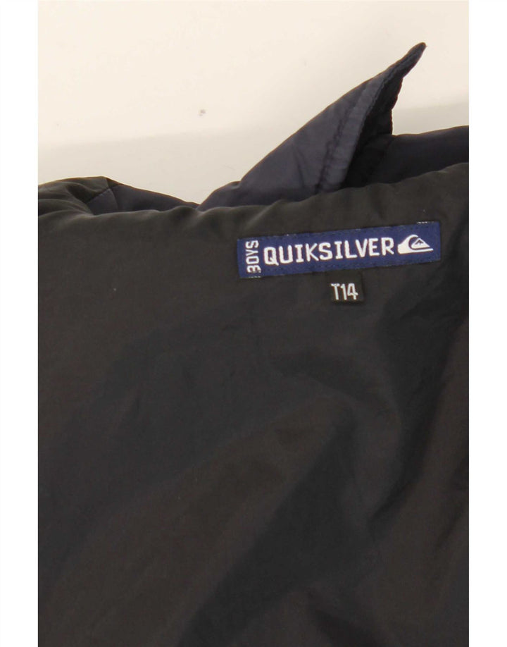 Quiksilver Boys Graphic Rain Jacket 13-14 Years Navy Blue Colorblock