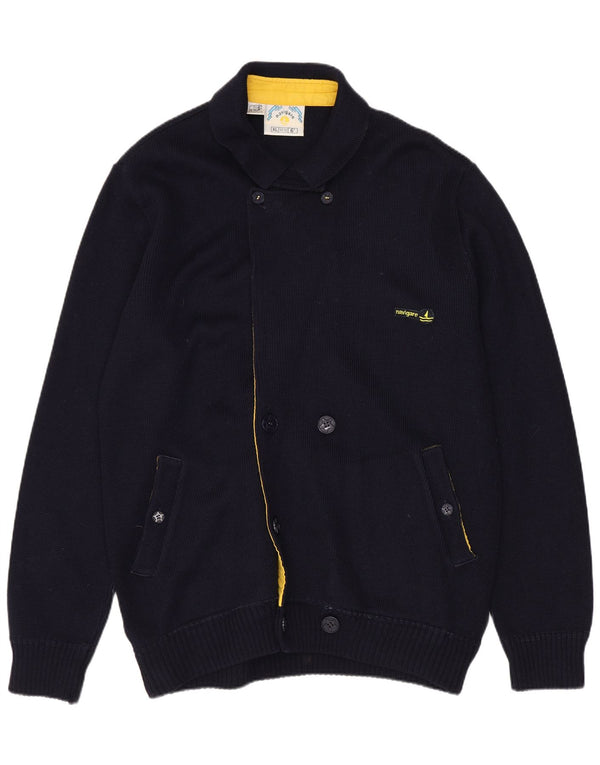 Navigare Mens Cardigan Sweater XL Navy Blue Wool