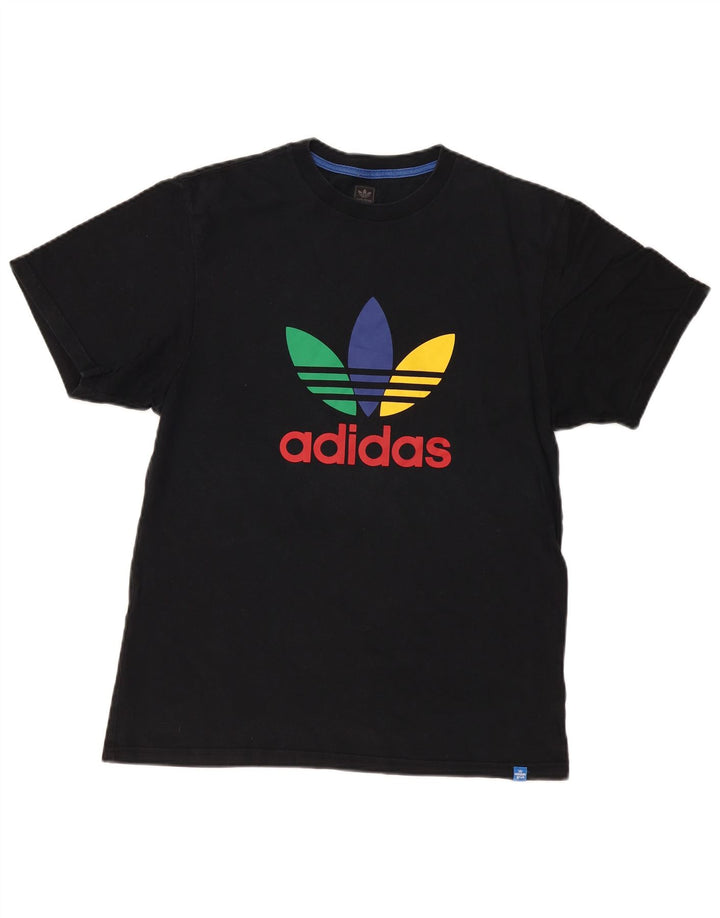 Ανδρικό γραφικό T-Shirt Adidas Top Μεσαίο μαύρο βαμβακερό