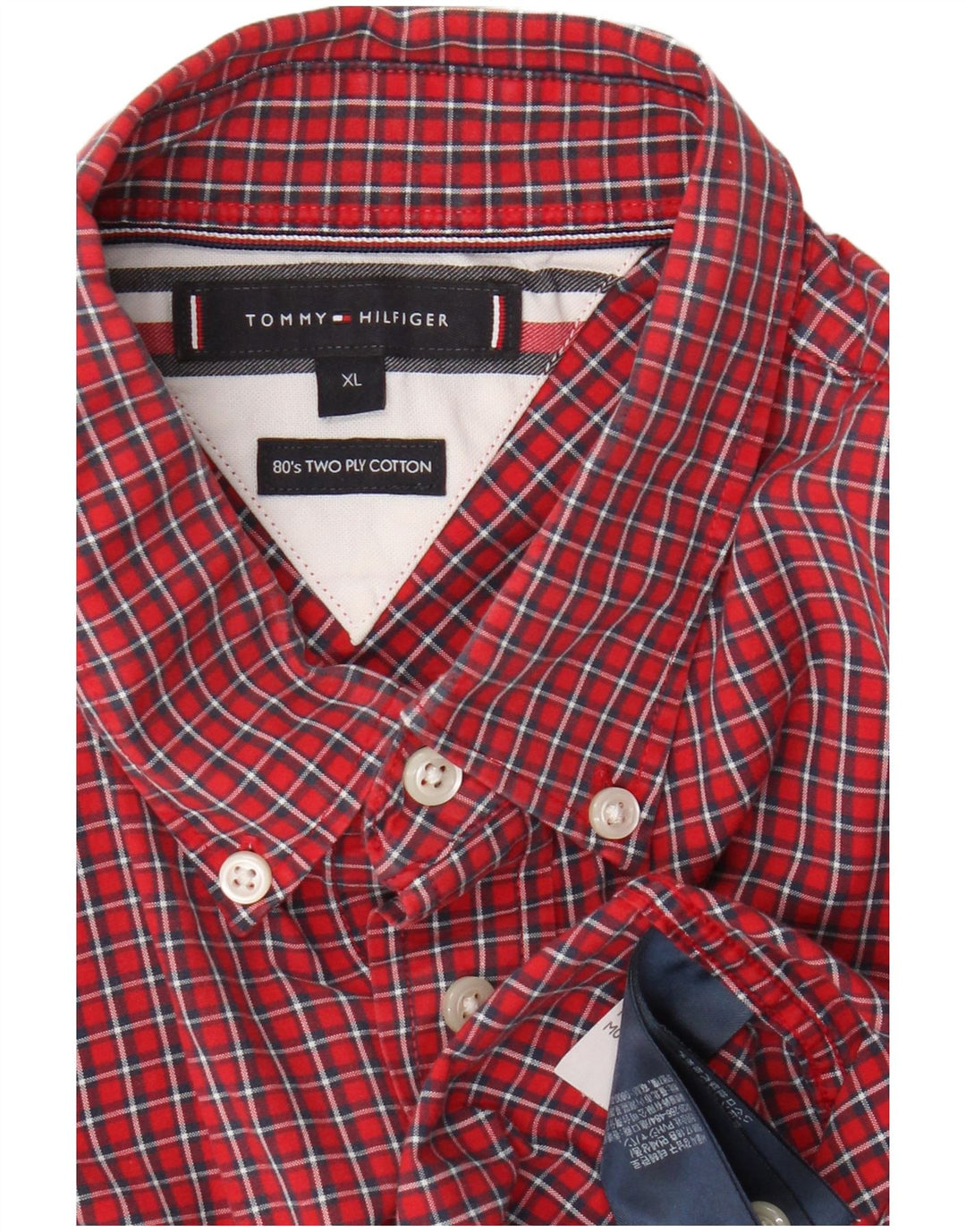 Ανδρικό πουκάμισο Tommy Hilfiger XL Red Check Cotton