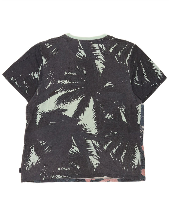 Ted Baker Ανδρικό Χαβανέζικο γραφικό T-Shirt Top μεγάλο πολύχρωμο βαμβακερό