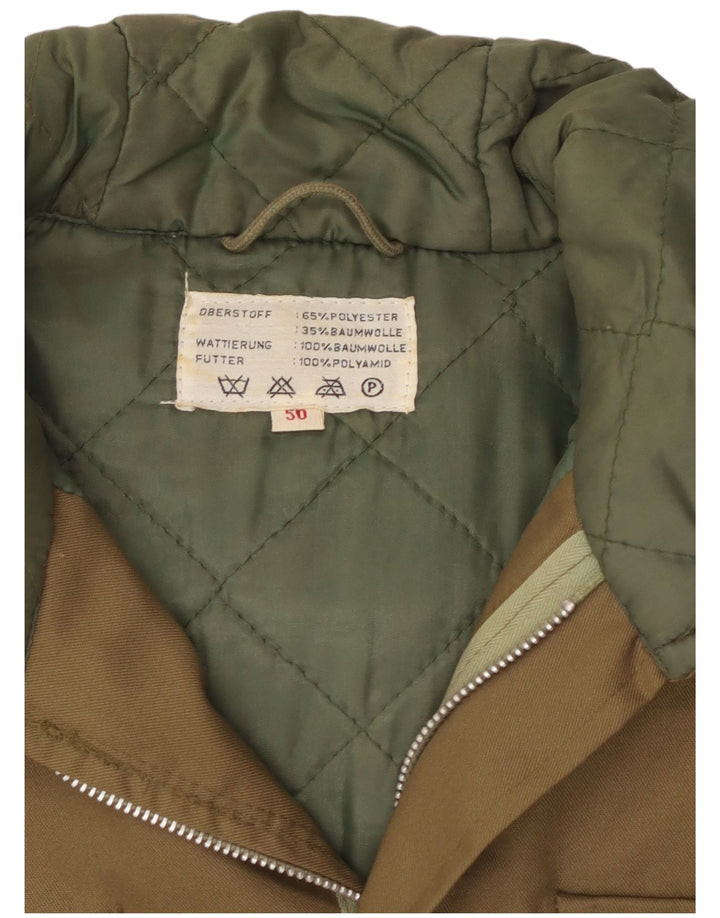 Ανδρικό Military Jacket VINTAGE με κουκούλα IT 50 Μεγάλο Χακί Βαμβακερό