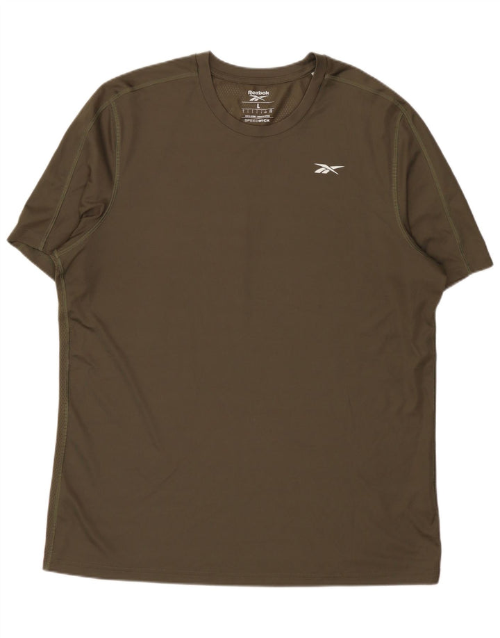 Ανδρικό T-Shirt Reebok Top Large Khaki Polyester
