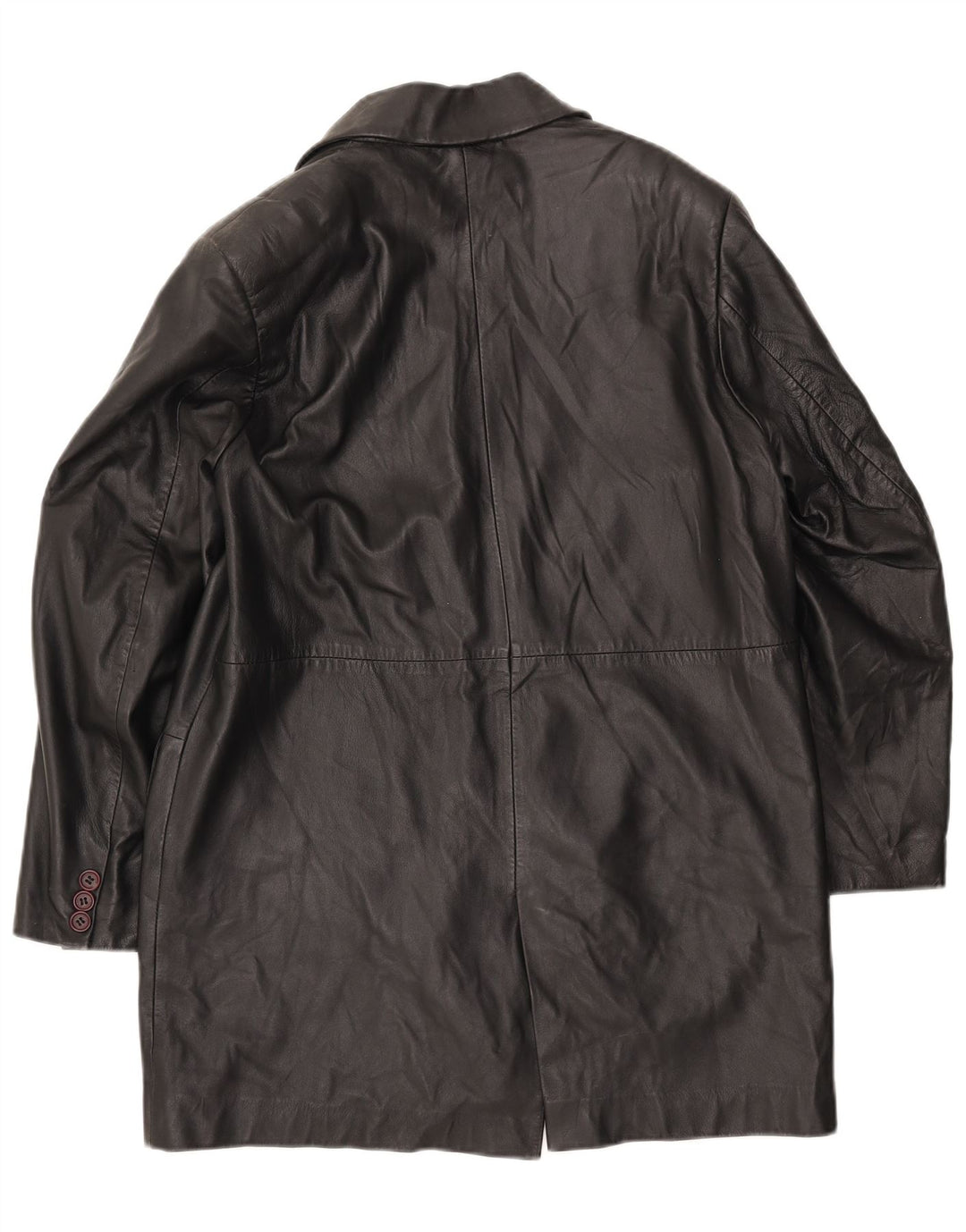 Vintage Γυναικείο Δερμάτινο Παλτό IT 42 Medium Black Leather